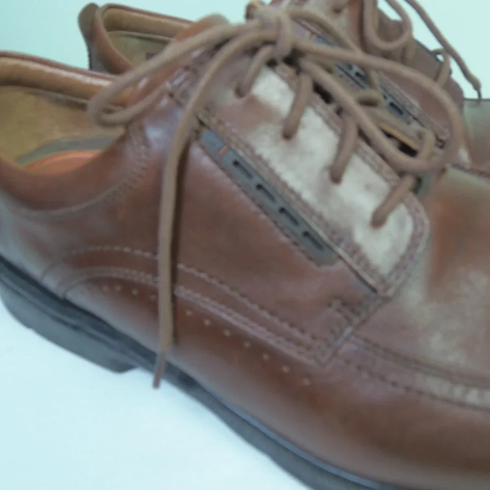Clark's UNStructured Men's 12 Lace Up Brown Shoes Casual Date Eclectic Grandpa T